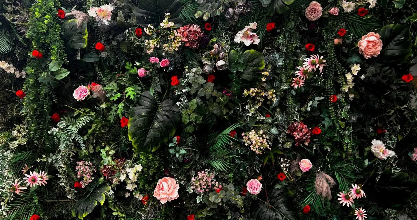 Tanskeys flower wall decorated for events